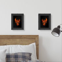 Flying Dragons with Two Frame Text Black Modern
