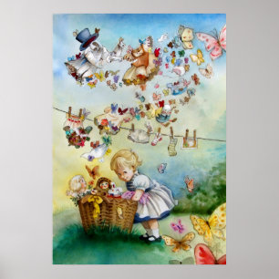 Flying High Fantasy watercolor Impressão