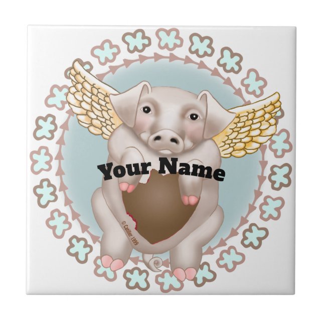 Flying Pig Kiss tile (Frente)