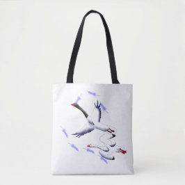 Flying Swans Minimalist Fantasy Bird Art Tote