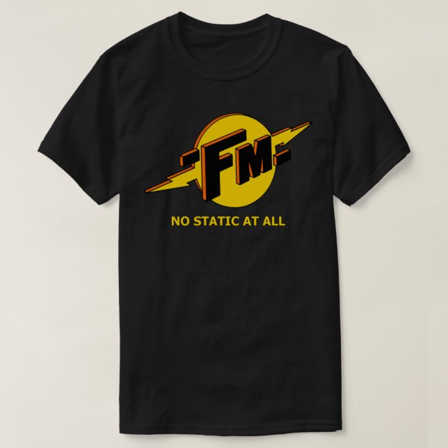 FM Sem Estática Em Toda Camisa Clássica (Frente do Design)