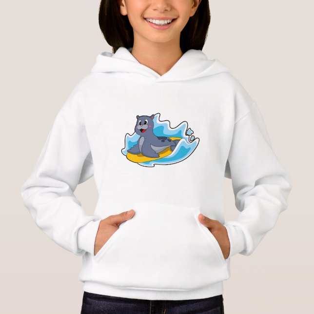 Foca como Surfista com Prancha de Surfe (Frente)