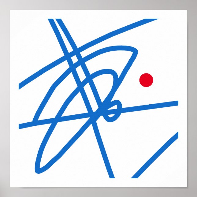 Foco de vida Abstrato de arte Red Dot Poster (Frente)