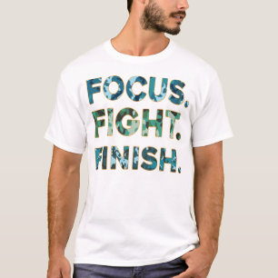 Foco.Lutar.Terminar.Design de Camiseta Tipográfica