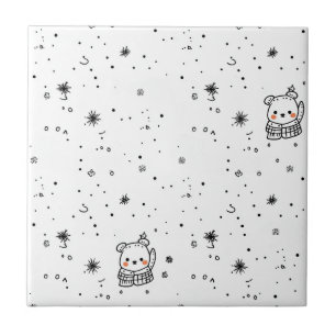 Fofa Floco de Neve de Urso Polar de Inverno