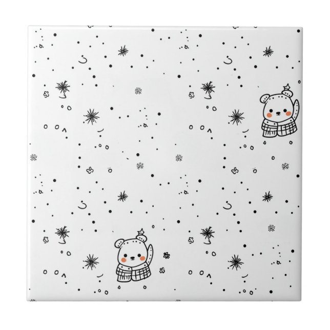 Fofa Floco de Neve de Urso Polar de Inverno (Frente)