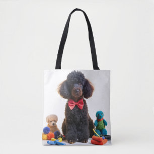 Fofinho Black Poodle Chenille Tote Bag
