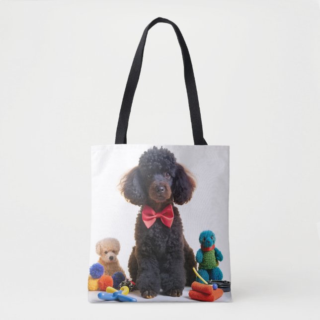 Fofinho Black Poodle Chenille Tote Bag (Frente)