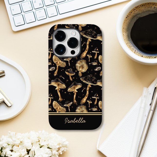 Fofo Cogumelo Preto e Dourado Personalizado (Criador carregado)