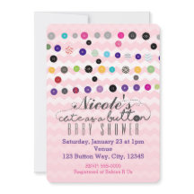 FOFO COMO UM BOTÃO Convites de Chás de Bebê Rosa