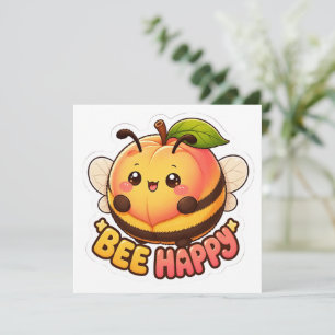 Fofo Kawaii Abelha Pêssego Feliz Piada Divertida