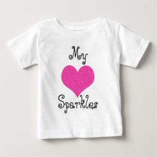 fofo meu coração brilha camisa de bebê