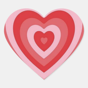 fofo retro-trendente adesivo cardíaco vermelho