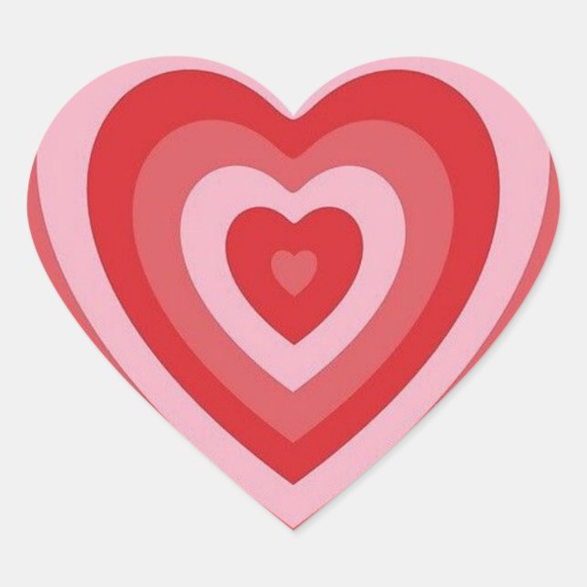fofo retro-trendente adesivo cardíaco vermelho (Frente)
