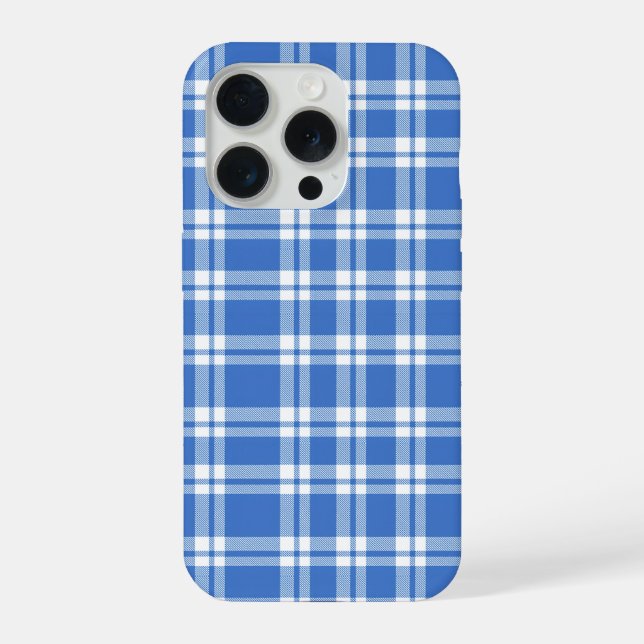 Fofo Xadrez Azul Gingham Xadrez Estético (Verso)