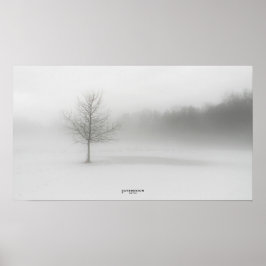 Foggy Winter Landscape Poster Monocromo