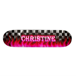 Fogo do rosa do skate de Christine e projeto das