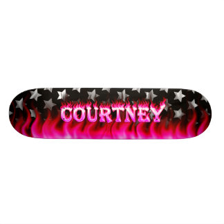 Fogo do rosa do skate de Courtney e design das