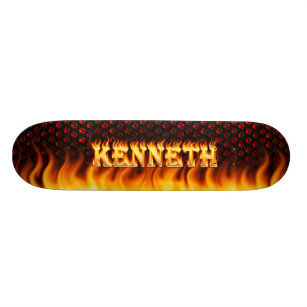 Fogo do skate de Kenneth e design das chamas