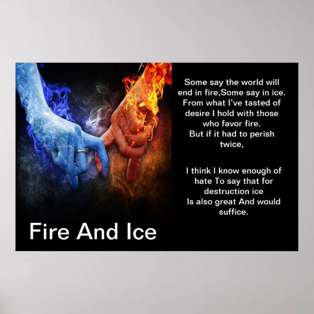 Um pôster de um jogo chamado fogo e gelo.