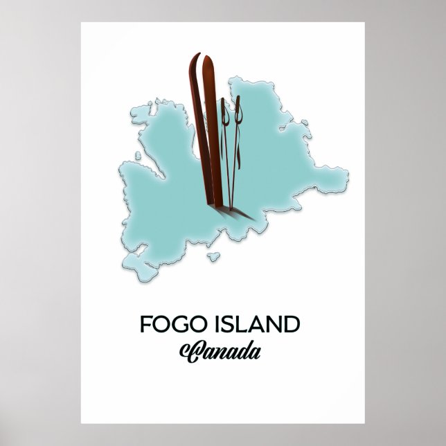 Fogo Island Canada map poster (Frente)
