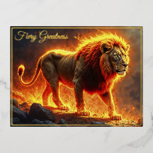 Fogo Lion paisagem infernal blascinando arte