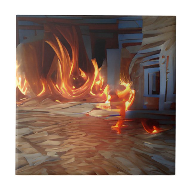 Fogo na abstrato de madeira (Frente)