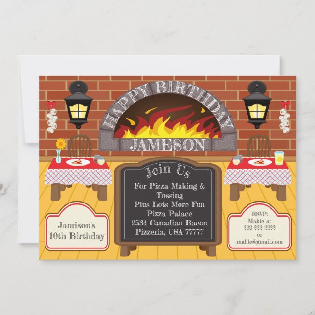 Fogo Pizzeria Fogo Pizza Fora Alergia Convite (Frente)