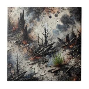 Fogo selvagem após Azulejo artístico cerâmico