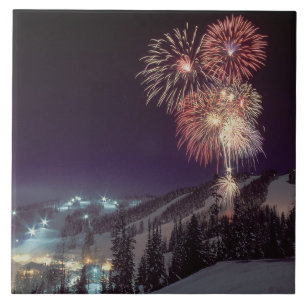 Fogos de artifício no Big Mountain Resort em White