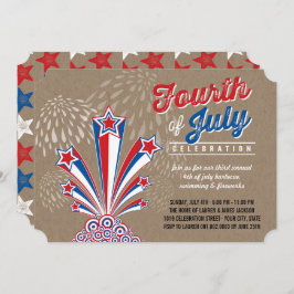 Fogos de artifício Patrióticos Convite do Partido