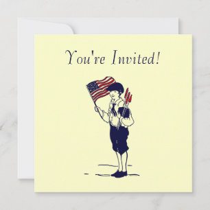 Fogos de artifício Vintage e convites personalizad