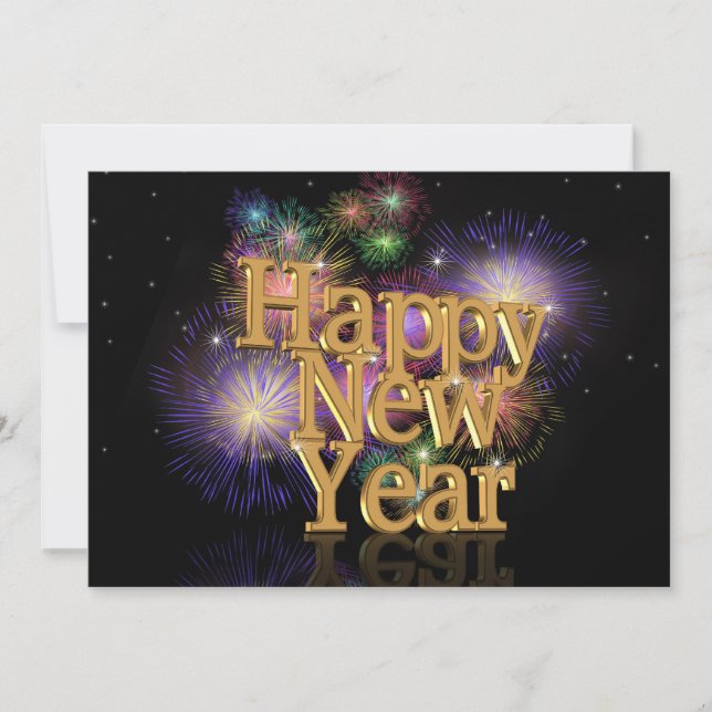 Fogos de convite de festas de véspera de ano novo (Frente)