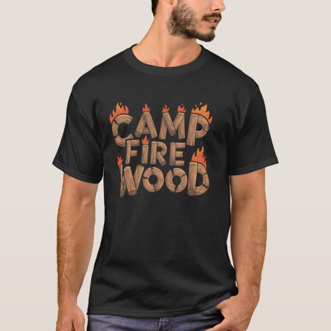 Fogueira Lenha de Acampamento Camisa de Piada de F (Frente)
