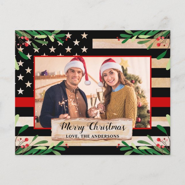 Fogueiro de Orçamento Thin Red Flag Natal (Frente)