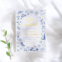 Foil Ciao Bambino Italiano Menino Azul Chás de Beb