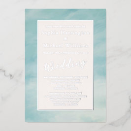 Foil Clouds & Sky Boho Serene Convite Para Casamen