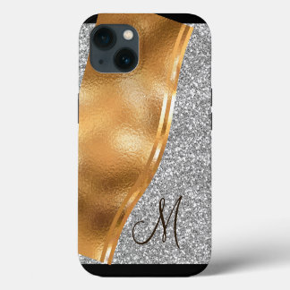 Foil Faux Dourada, Nome e iPhone Monograma Case-Ma