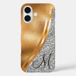 Foil Faux Dourada, Nome e iPhone Monograma Case-Ma