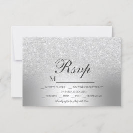 Foil metálica ombre de prata casamento RSVP