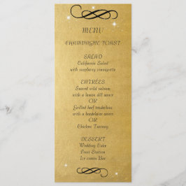 Foil Ouro Faux, Elegante, Menu Casamento