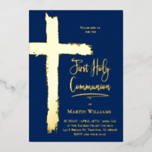 Foil real cruz Primeira Comunhão Santa