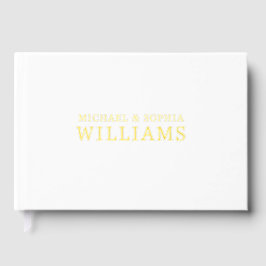 Foil White Modern Guest Book Simple Photo Elegant