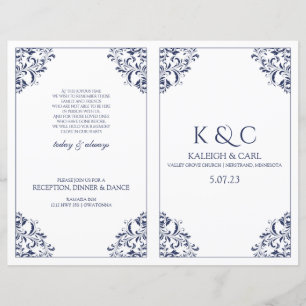 Foldover Programa de Casamento - Nadine (Marinho)