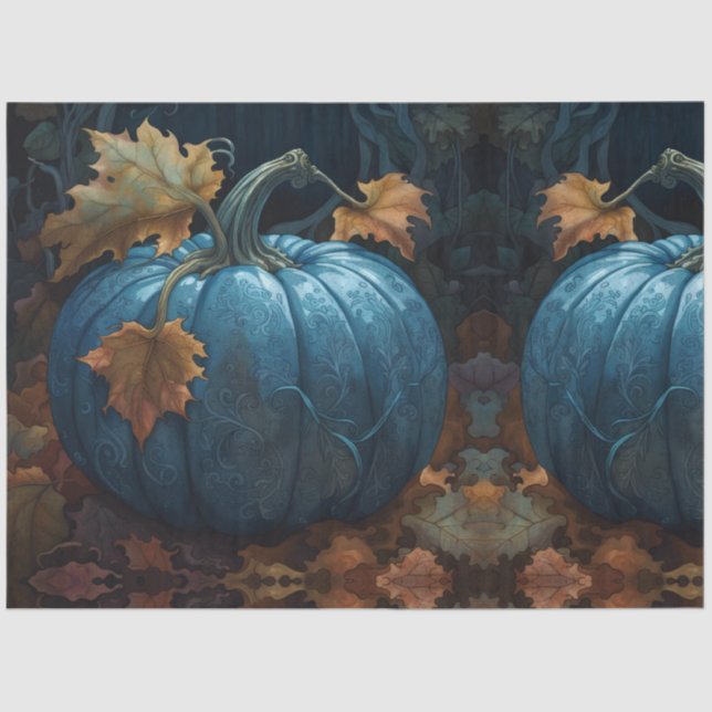Folga de outono Azul Pumpkin Fairytalle Papel de D (Frente )
