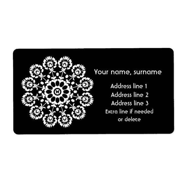 Folga em Preto - Etiqueta de Entrega Monocromática (Frente)