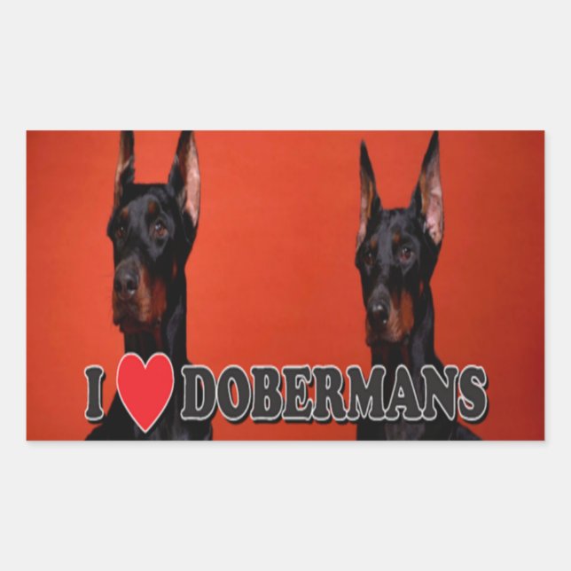 Folha 4 - Adoro adesivos Doberman (Frente)