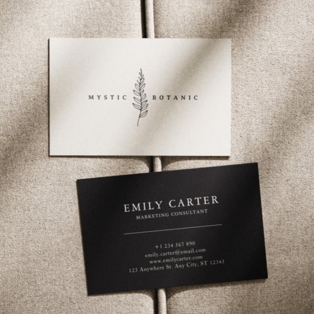 Folha Botânica Moderna Cartão de visita (Criador carregado)