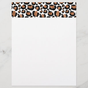 Folha branca e dourada Chita - Padrão-Leopardo