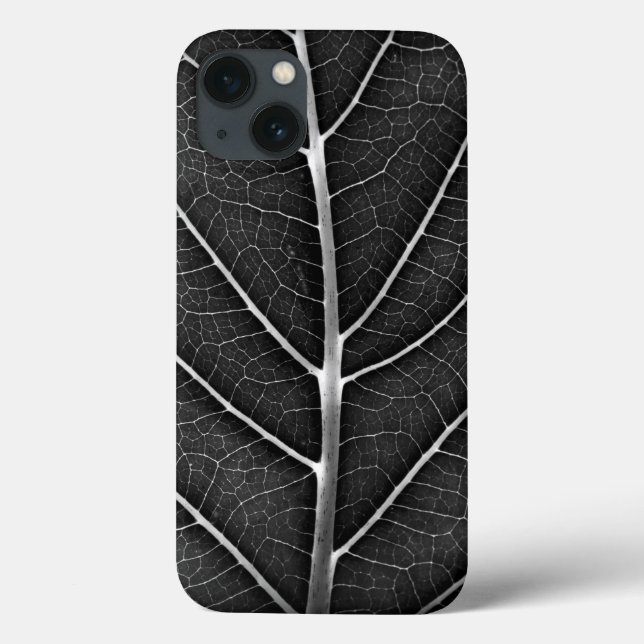 Folha brilhante em preto e branco close-up (Verso)